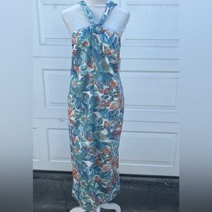 Women's Faherty Bay Twist Paradise Blossom floral halter dress M